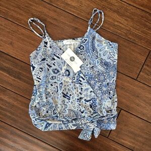 Ariella Blue Paisley Tank Blouse- Small